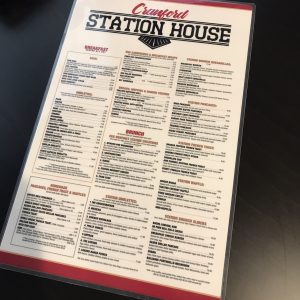 Cranford Station House menu