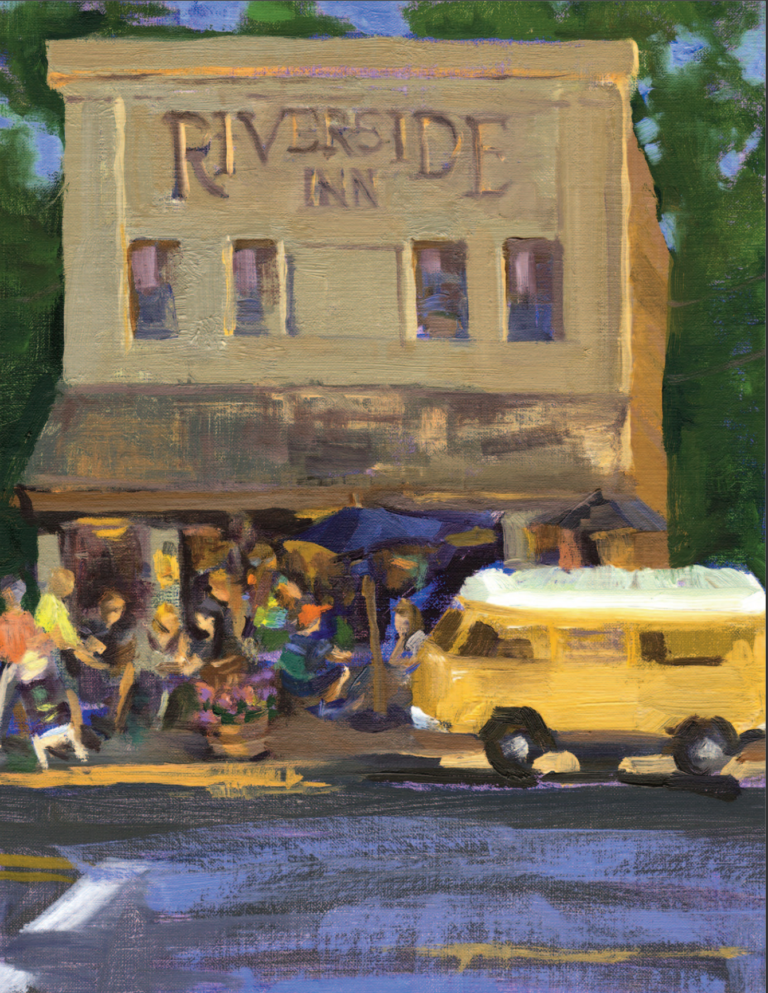 SArtist Stefanie Lalor Perfectly Captured The Riverside Inn. There is no better place than "The Dive"!